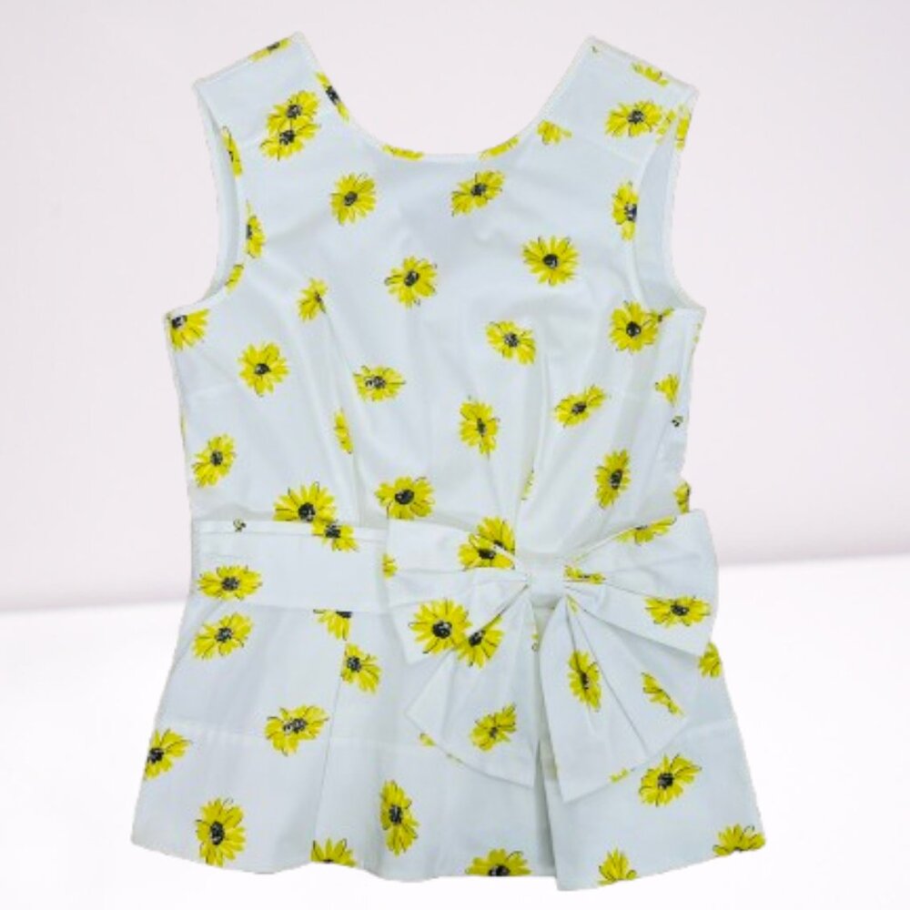 Kate Spade Daisy Dot Bow Peplum Top Old Money Size 4 WORN ONCE - Picture 4 of 11